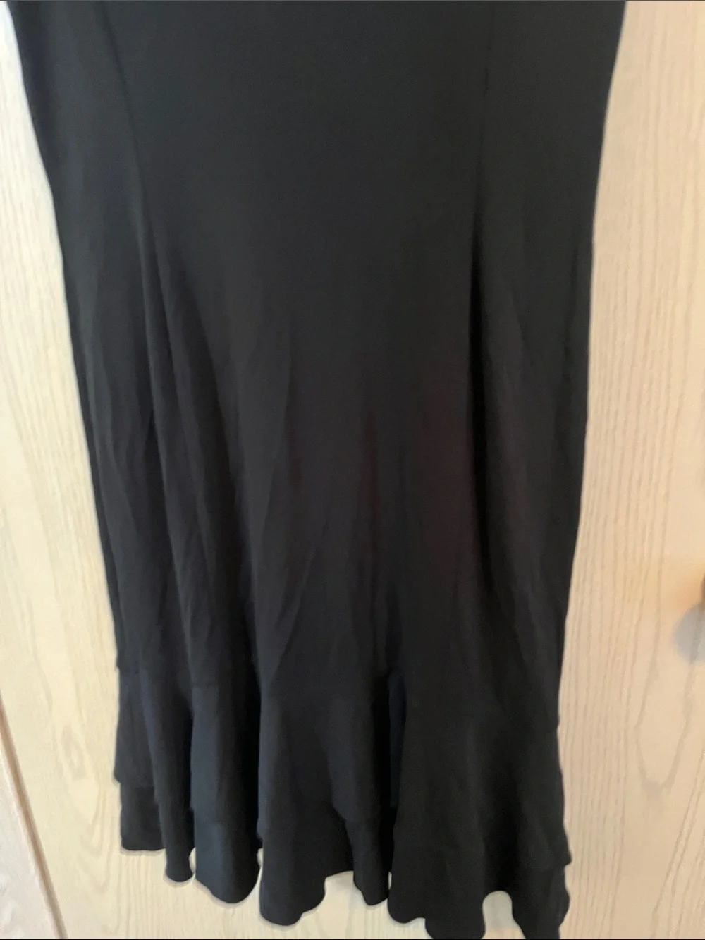 Lauren Ralph Lauren Black Short-Sleeve Midi Dress with Ruffled Hem - Picture 8 of 10